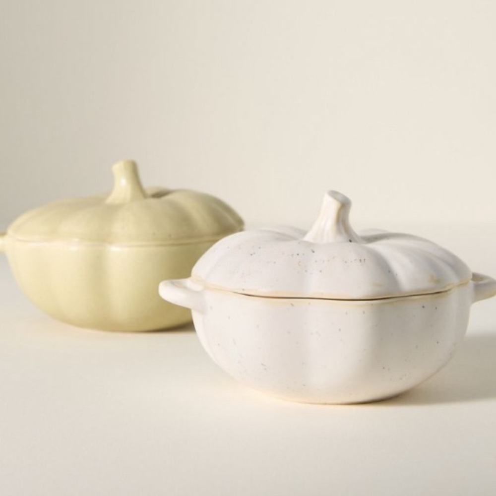 Anthropologie Speckled Pumpkin Cocotte
